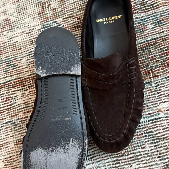 Yves Saint Laurent Brown Loafers - Picture 5 of 8